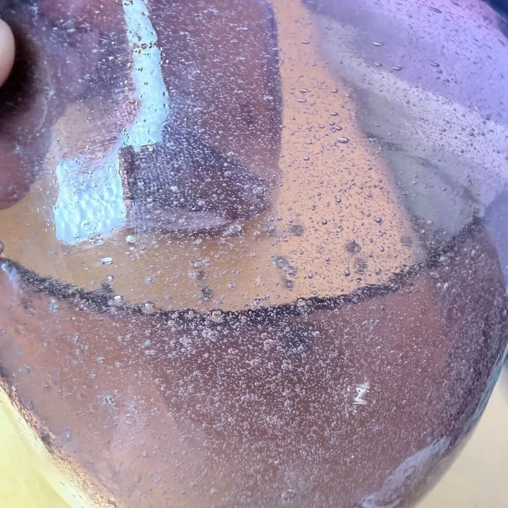 Purple Glass Vase and Bowl Set